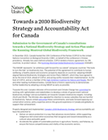 Submission to the Government of Canada’s consultations towards a National Biodiversity Strategy and Action Plan under the Kunming-Montreal Global Biodiversity Framework.